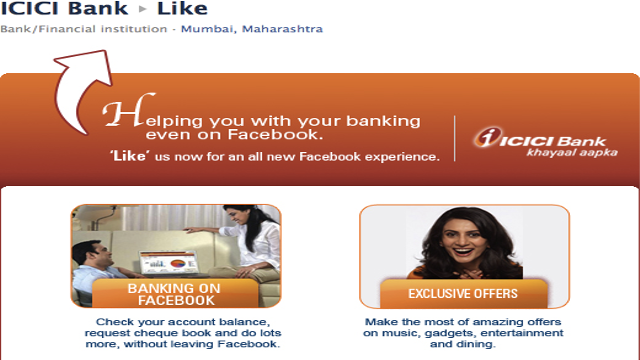 ICICI Banks Launches Fan Page On Facebook!